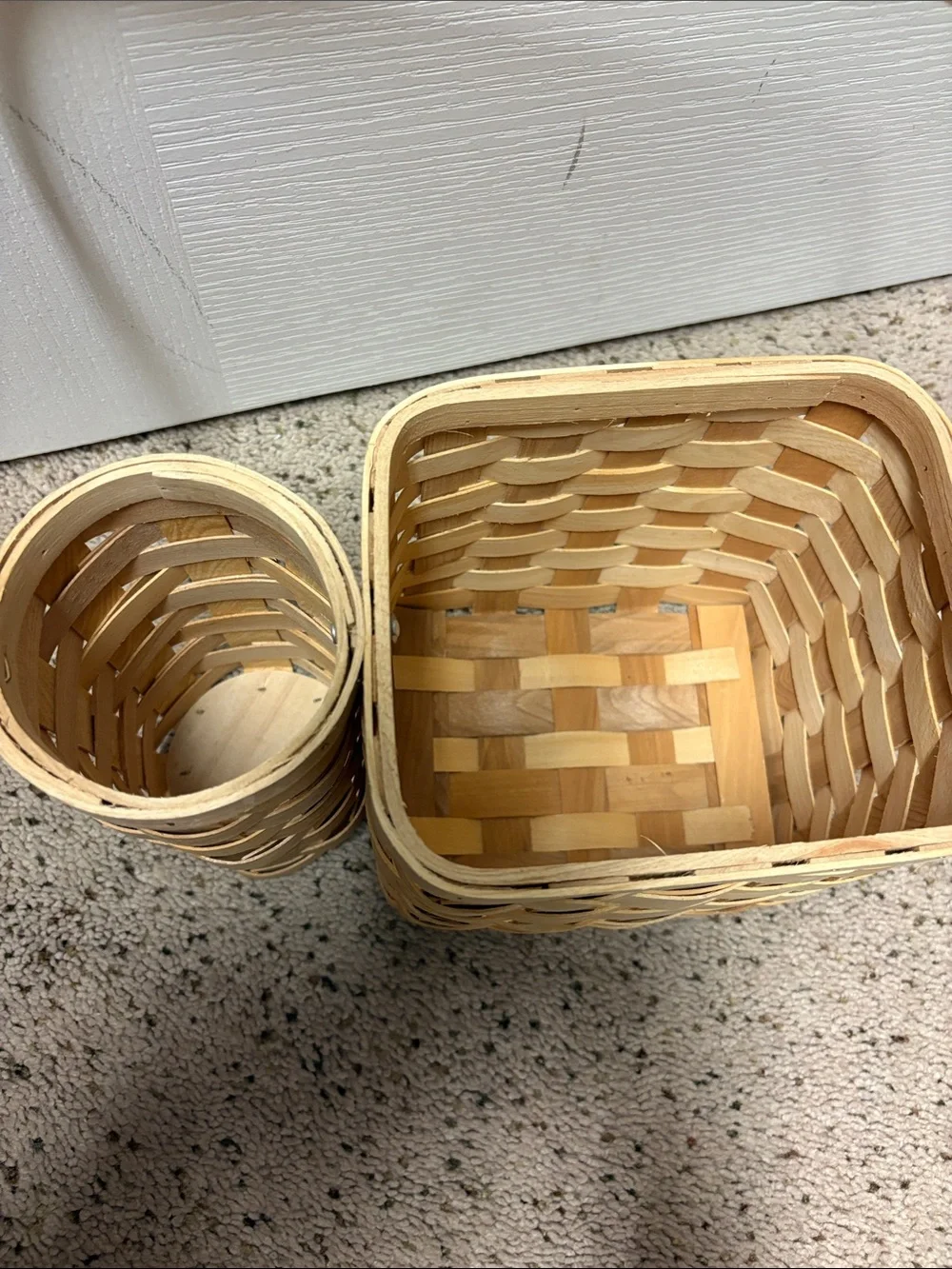 Natural Woven Double Basket with Handle - Drink + Food